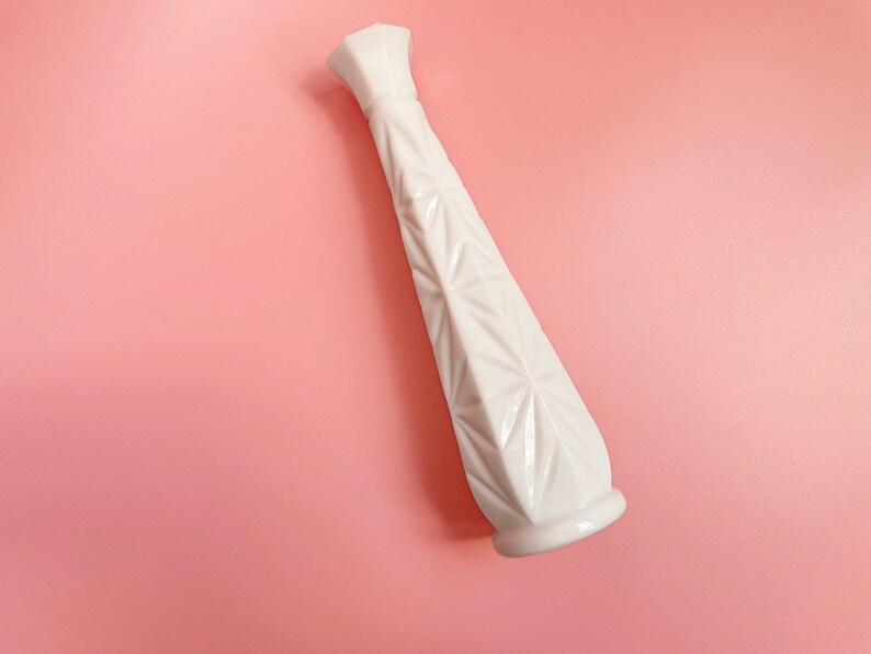 Midcentury Modern Hoosier Milk Glass Bud Vase Vintage Etsy