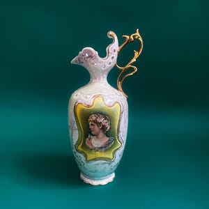 Victorian Porcelain Ewer Vase, Royal Saxe Germany