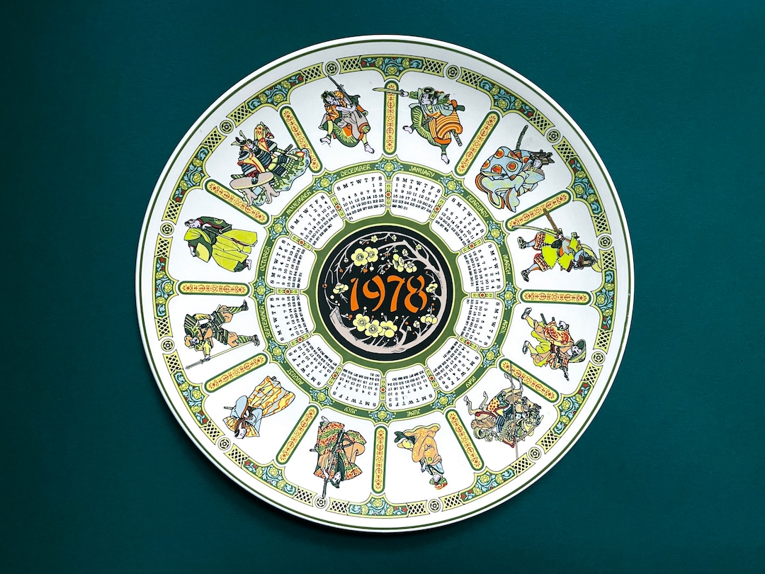 食器  SAMURAI calendar plate 1978 Vintage 1978 Calendar Plate, Wedgewood - Etsy