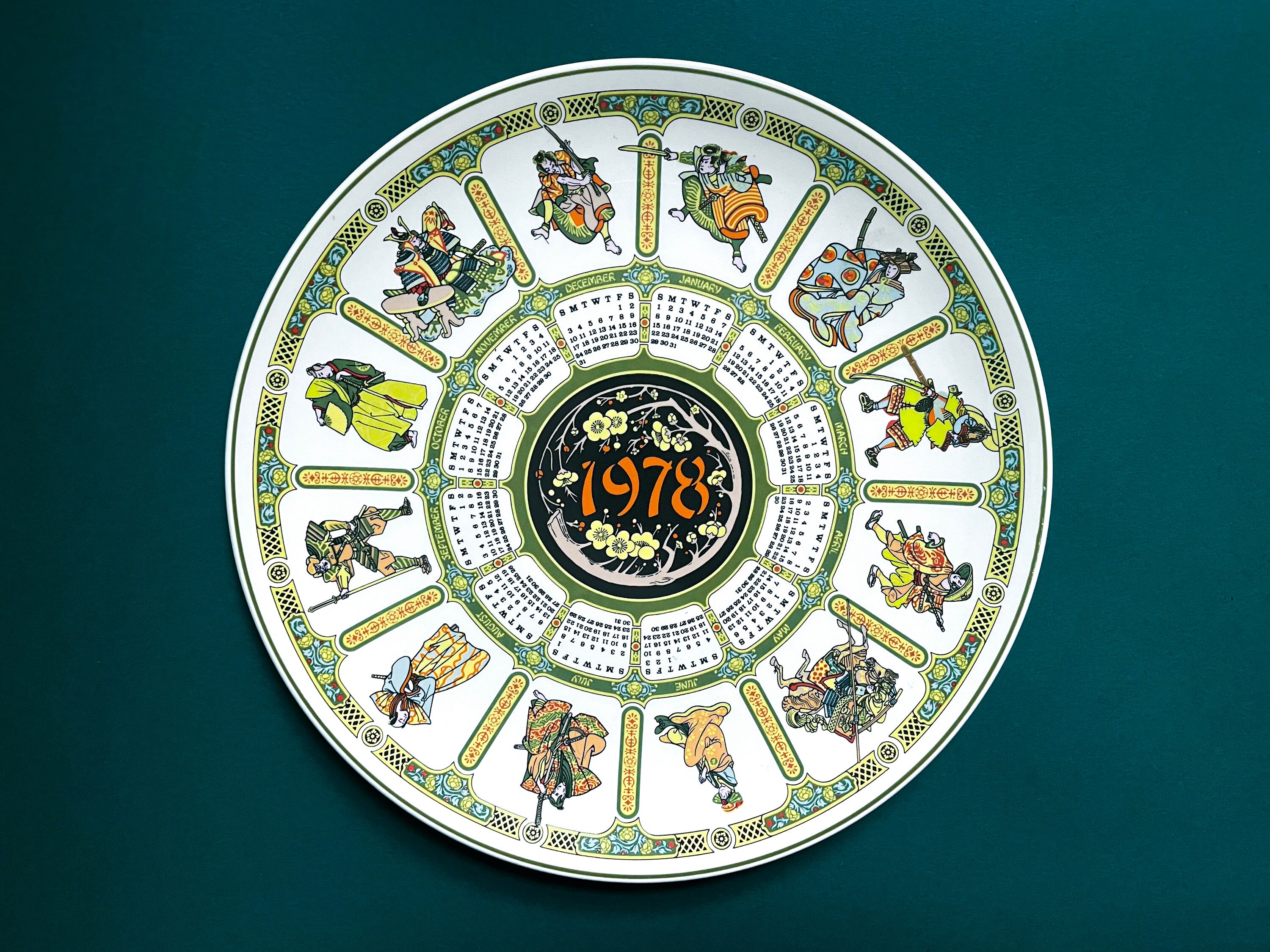 食器  SAMURAI calendar plate 1978 Vintage 1978 Calendar Plate, Wedgewood - Etsy