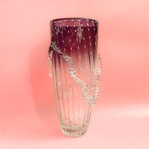 Tall Scandinavian Art Glass Vase, Purple Ombre, Jaakko Liikanen/JL Finland
