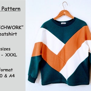 Sweatshirt pattern, Blouse Pattern, Sewing Patterns, PDF Sewing Pattern, PDF Sweatrshirt Pattern