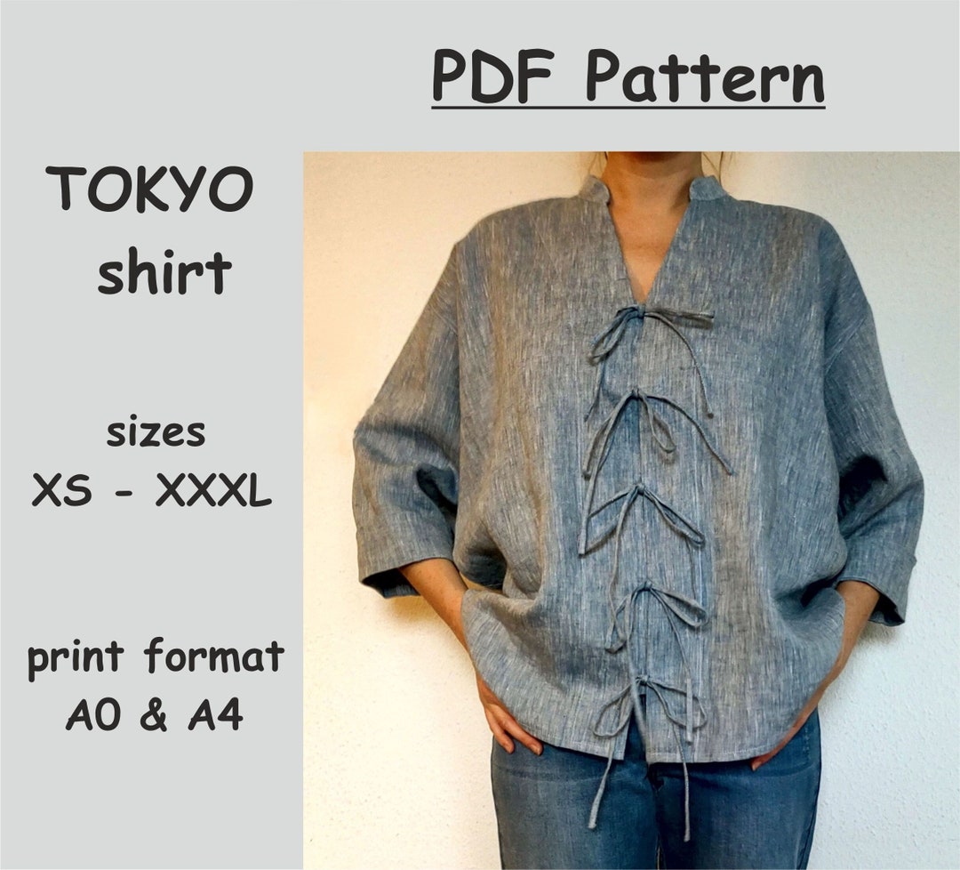 Woman Shirt Pattern, Woman Shirt PDF, Sewing Patterns, PDF Sewing Pattern, PDF Linen Shirt Etsy