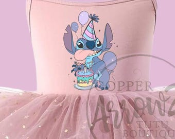 Stitch Birthday Tutu Dress Girl, Lilo Stitch Birthday Outfit, Stitch Cake Outfit Toddler, Blue Tutu Dress Girl, Disney Birthday Outfit