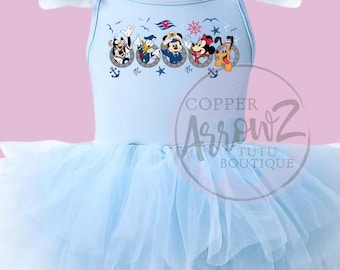 Disney Cruise Tutu Dress Girl, Disney Cruise Outfit Toddler, Sail Away Disney Vacation Dress, Cruise Ship Party Tutu