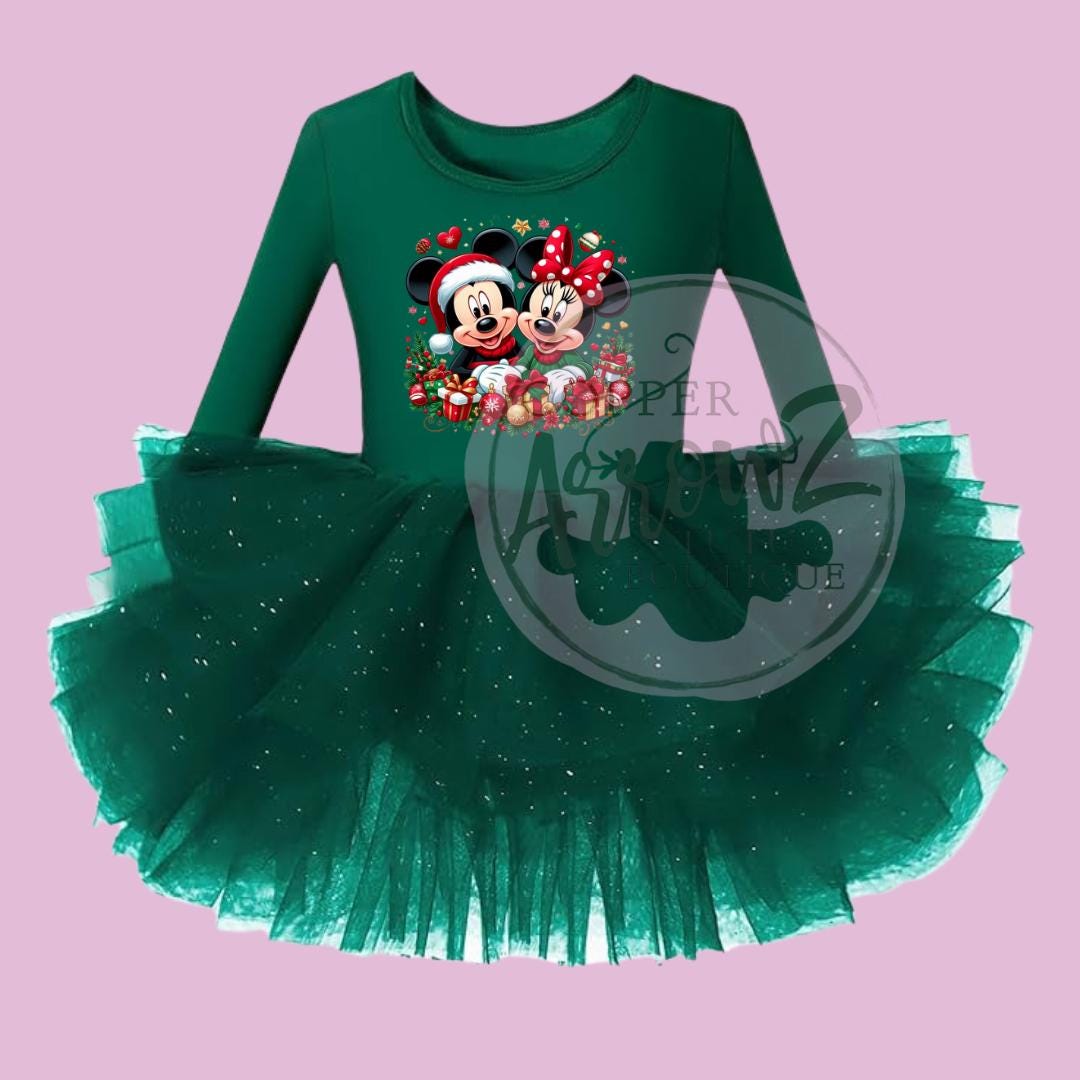 green emerald velvet dress Disney Mickey and Friends Mommy and Me Minnie Mouse Halter Design Dres main image 0
