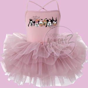 Disney Halloween Tutu Dress | Toddler Girl Spooky Outfit | Pink Minnie Costume | Baby Girl Fall Tulle Leotard | Park Trip Dress