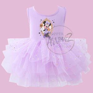 Purple Halloween Minnie Tutu | Girls Minnie Mouse Leotard Dress | Toddler Halloween Outfit