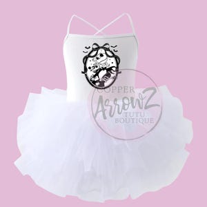 Halloween Tutu Dress | Jack & Sally Skeleton Leotard | Toddler Spooky Costume | Girls Gothic Tutu