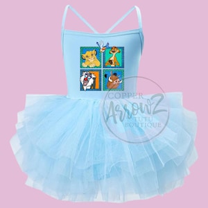Lion King Baby Tutu Romper | Blue Safari Disney Dress | Animal Kingdom Outfit | Simba Timon Pumba Rafiki | Toddler Girl Birthday Tutu