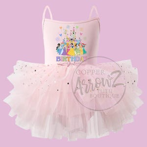 Birthday Princess Tutu: Pink Dress with Castle for Toddler Girl