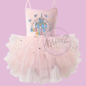 Pink Princess Birthday Tutu Dress | Toddler Princess Outfit | Cinderella Castle Leotard | Girls Pink Tutu Dress | Cake Smash Dress