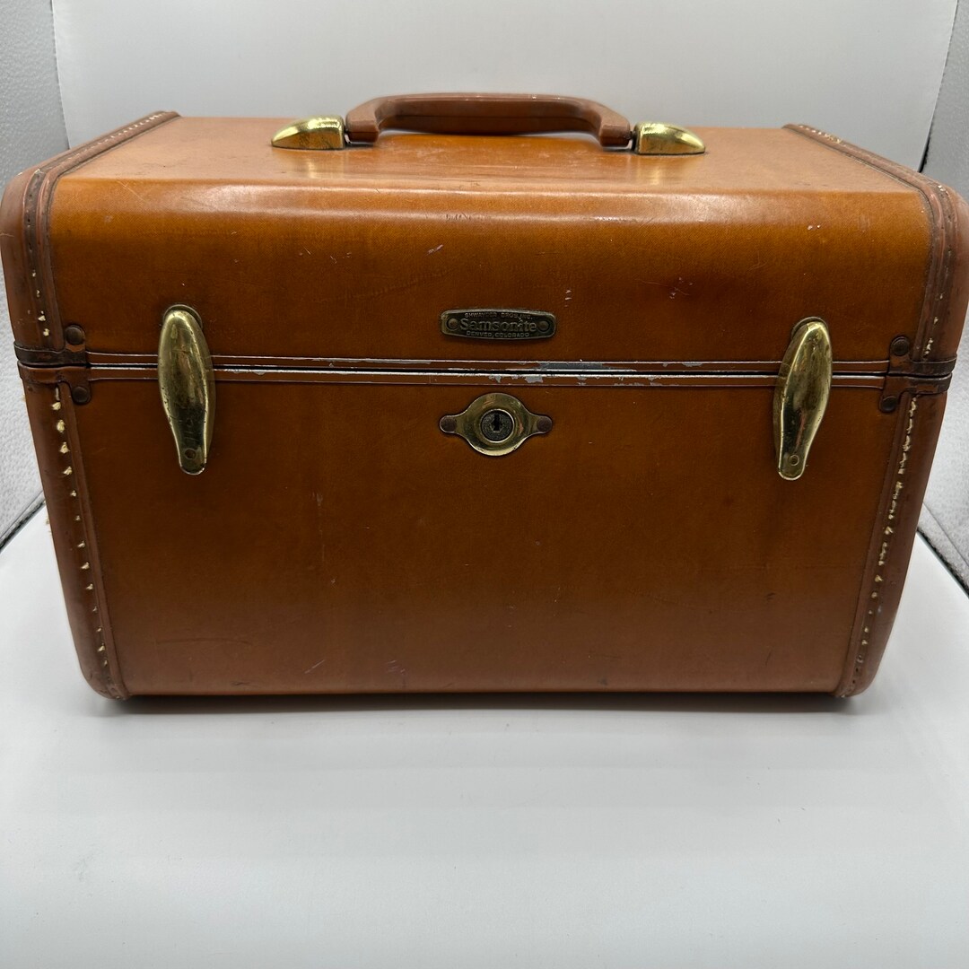 Vintage Samsonite Train Case Caramel Brown Etsy