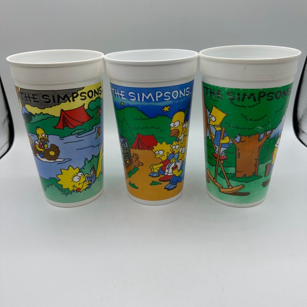 Vintage Burger King Restaurant Cups - Simpsons - Set of 3