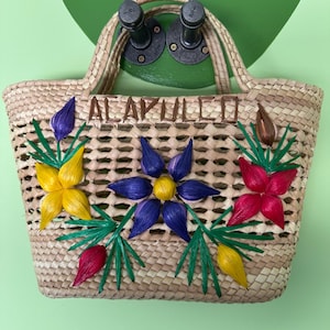Unique Rattan Purse with Floral Design