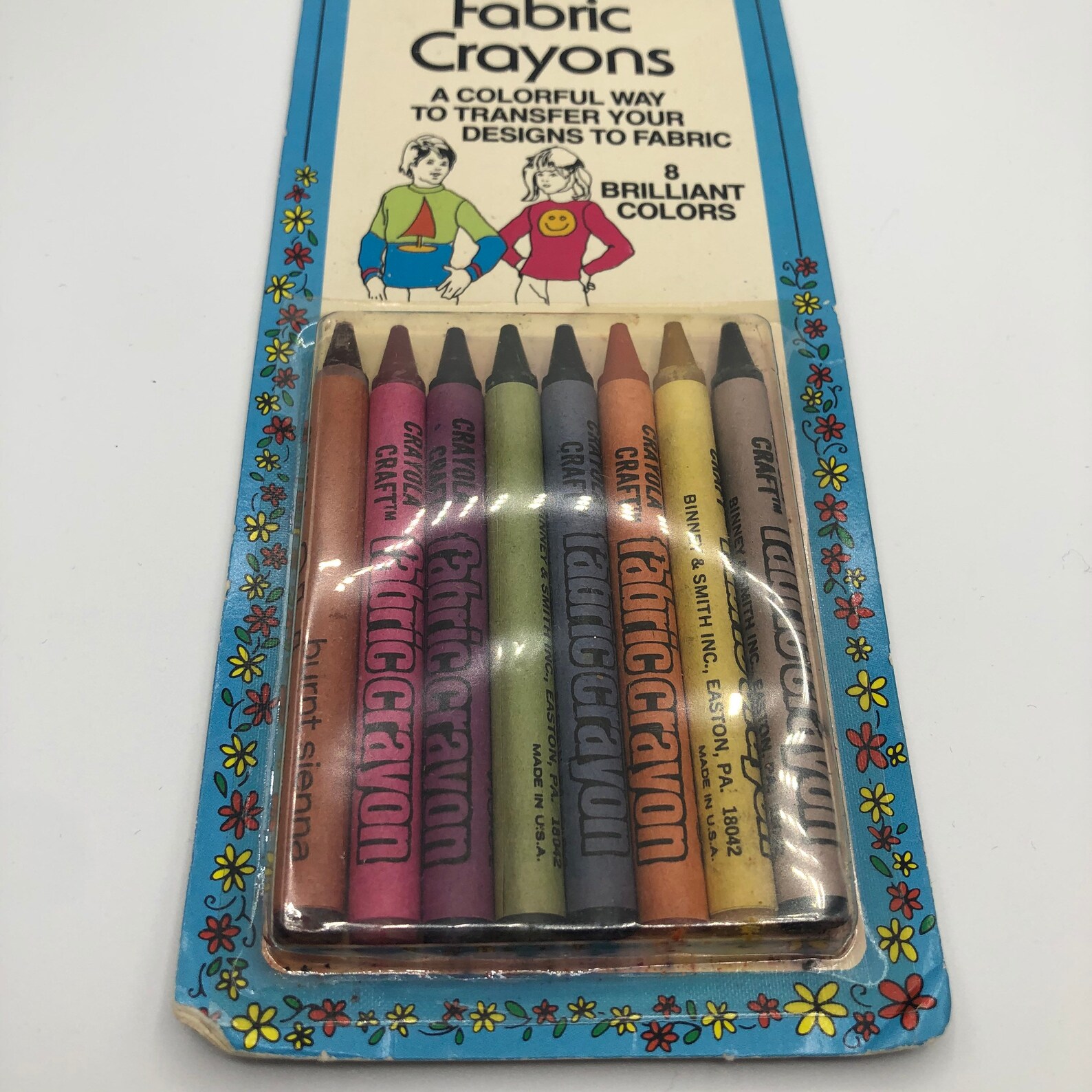 Vintage Collins Brand Transfer Fabric Crayons Etsy