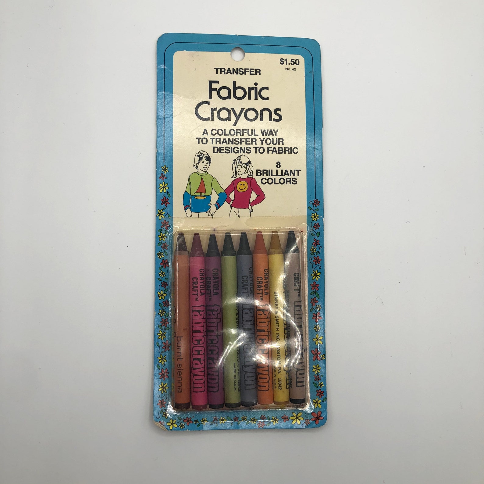 Vintage Collins Brand Transfer Fabric Crayons Etsy