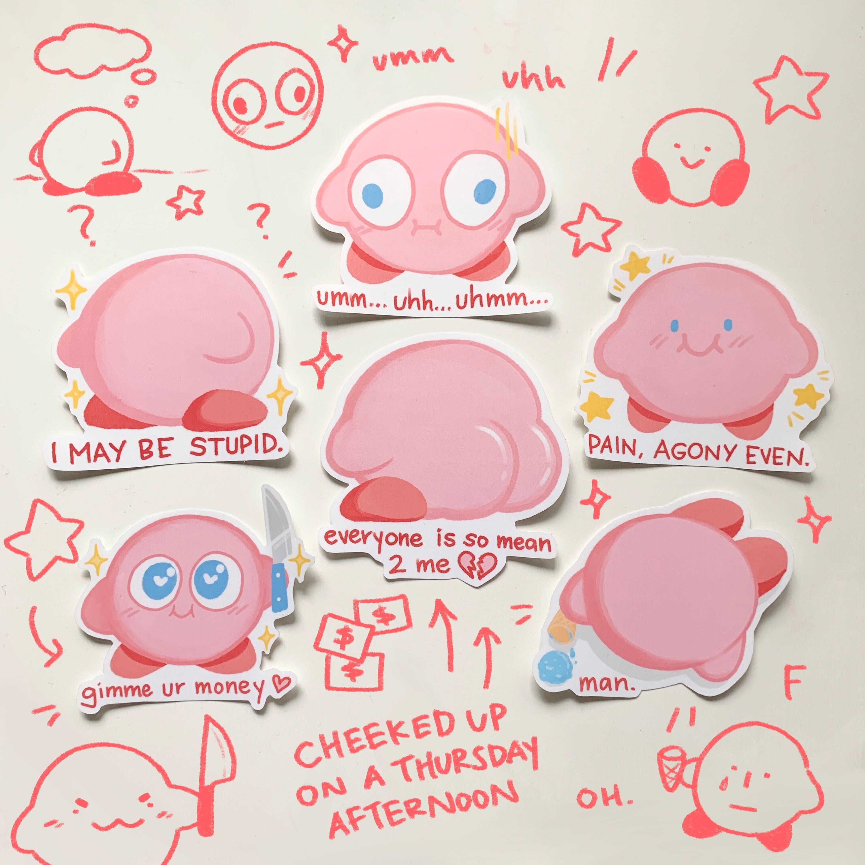 Kirby Stickers memes Etsy