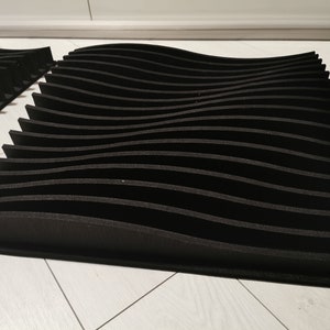 PET felt 3D waves, acoustic panel, 3D wall art