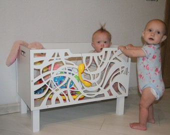 Organize Cluttered Kids Rooms with This Beautifully Crafted Wooden Toy Box with a Bench Top for Extra Seating