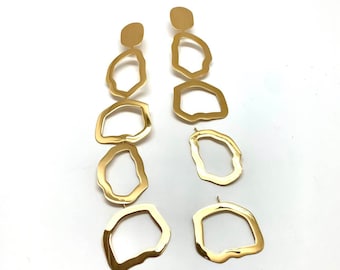 18K gold plated women earrings "Teide"