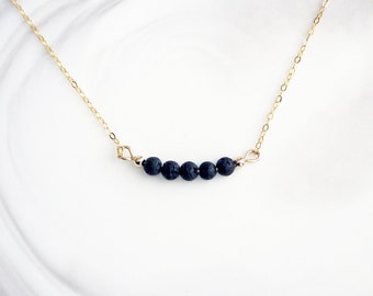 PENTATONIC Lava Rock Necklace, Gold