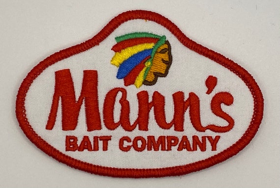 Manns Bait Company Fishing Patch Vintage Style Retro Sew Iron Patch Hat Cap  -  Canada