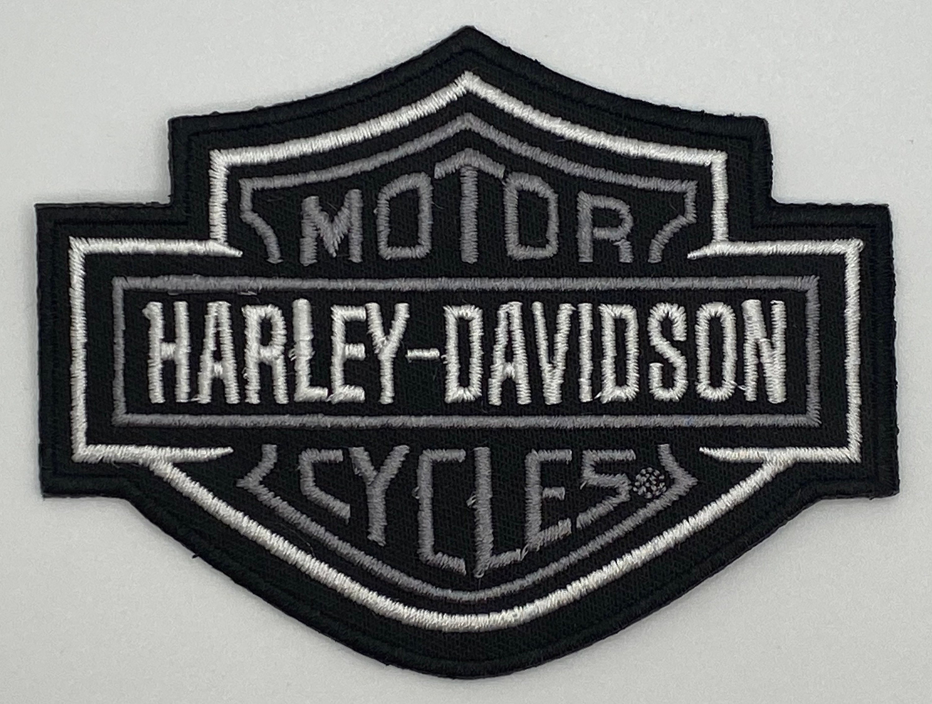 Harley Davidson Black Gray Motorcycle Patch Vintage Style Etsy