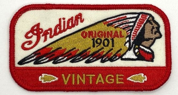 Indian Motorcycle Patch Vintage Style Retro Iron Sew on Hat Cap