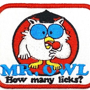 Mr. Owl Tootsie Roll Pop 80’s Iron Sew Patch Vintage Style Retro