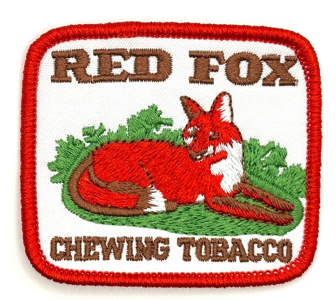 Red Fox Chewing Tobacco Vintage Style Retro Iron Sew on Patch Hat