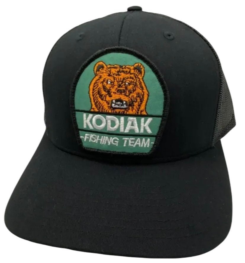 Kodiak Fishing Black Trucker Patch Hat 