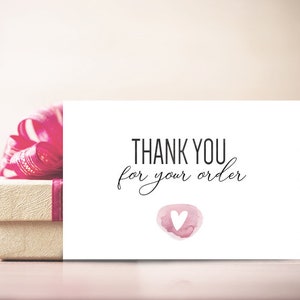 Thank you for your order tag Thank you for purchase Printable pdf Small online business Package insert Etsy Seller Packaging Thank you card image 1