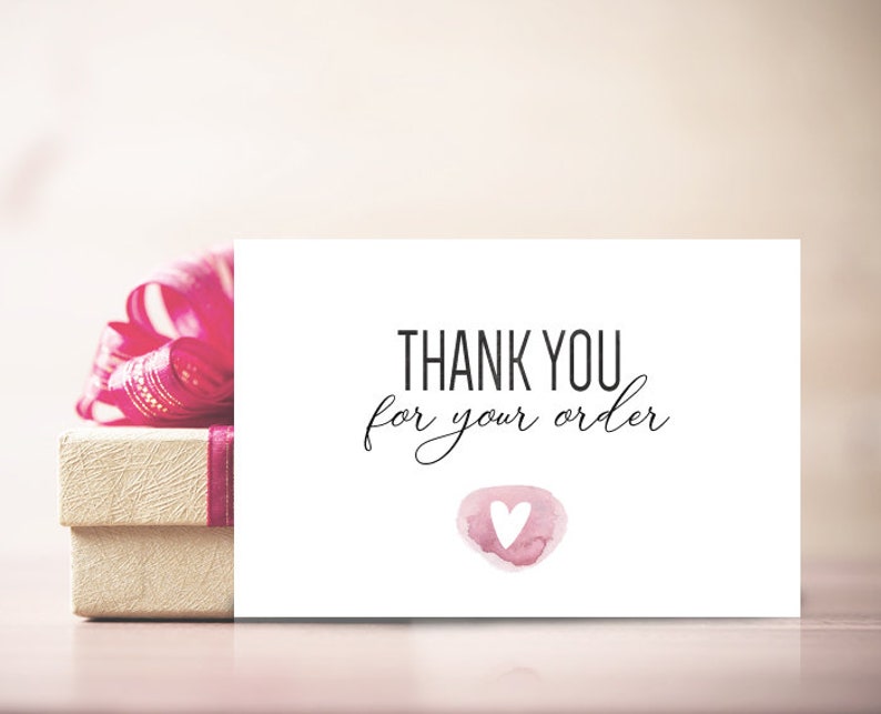 Thank you for your order tag Thank you for purchase Printable pdf Small online business Package insert Etsy Seller Packaging Thank you card image 1