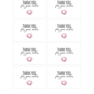 Thank you for your order tag Thank you for purchase Printable pdf Small online business Package insert Etsy Seller Packaging Thank you card image 2