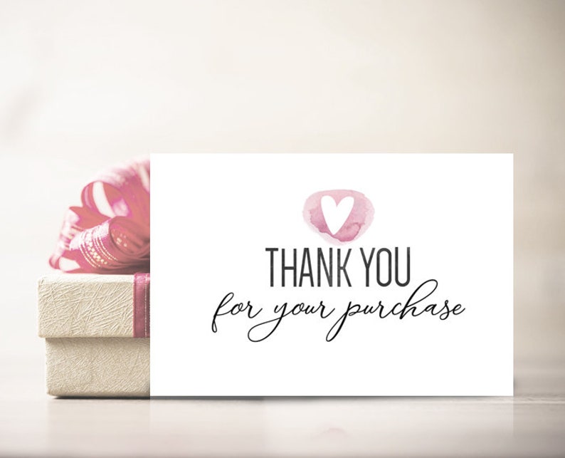 PDF Thank You for Your Purchase Tag Printable Card Notelets Business