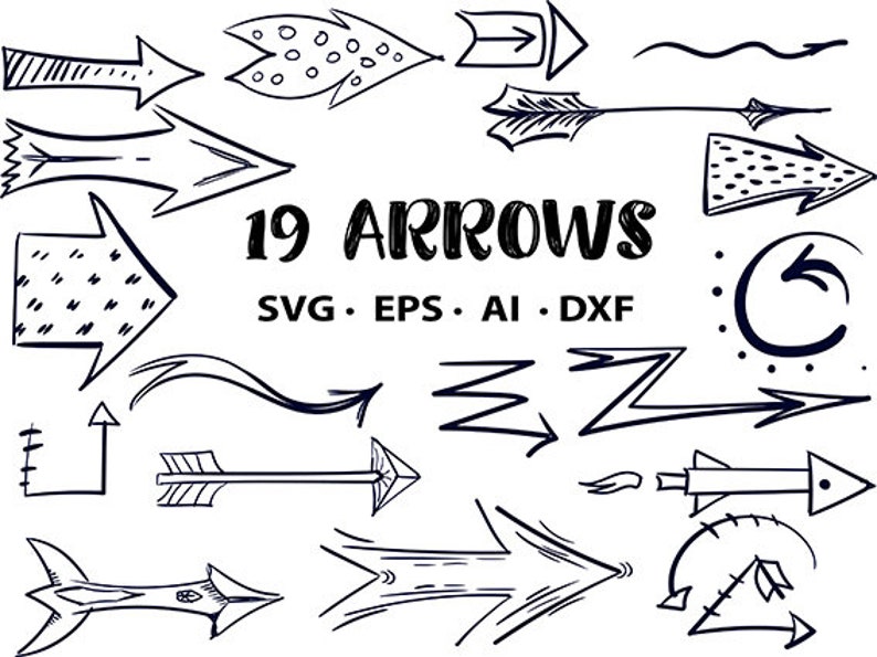 Download Free commercial use Arrows set svg bundle clipart hand ...