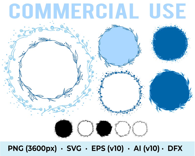 Download Free commercial use dainty floral wreaths svg dxf ai eps png | Etsy