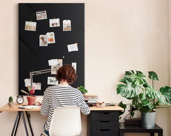 Einfarbiges Material, XXL Korktafel, Pinnwand für Schülernotizen, Pins mit benutzerdefiniertem Muster, Zieltafel, Schwarz