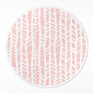 Tapis de chambre rond indien pastel pastel, tapis en vinyle à motifs, tapis imperméable rose, tapis en vinyle, tapis acceptant les animaux de compagnie