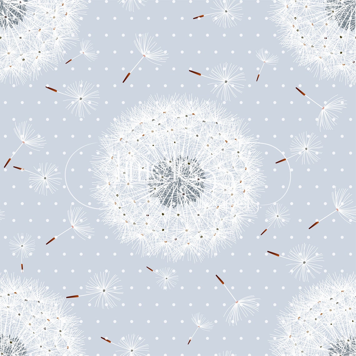 Grey dandelions removable wallpaper gray and white wall mural Etsy