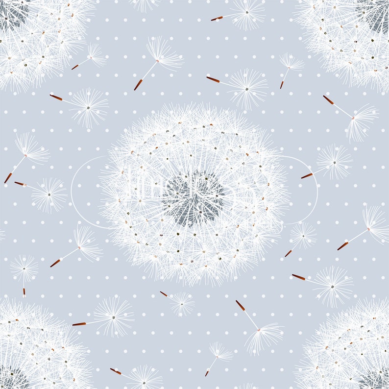 Grey dandelions removable wallpaper gray and white wall mural Etsy