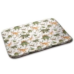 Dinosaurs And Plants Soft Kids Rug, Green Kids Decorations, Children&#39;s Room Carpet, Patterned Toddler Carpet, Baby Birthday Gift,