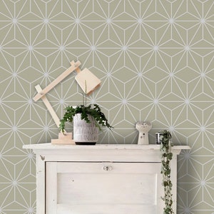 Carta da parati rimovibile con texture geometrica, murale beige e bianco, carta da parati glamour riutilizzabile staccabile e attaccabile #422