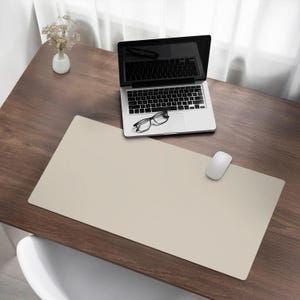 Color Beige Desk Cover, Creamy Desk Mat, Table Protector Pad, Backgrounds And Patterns Desk Pad, Office Decoration