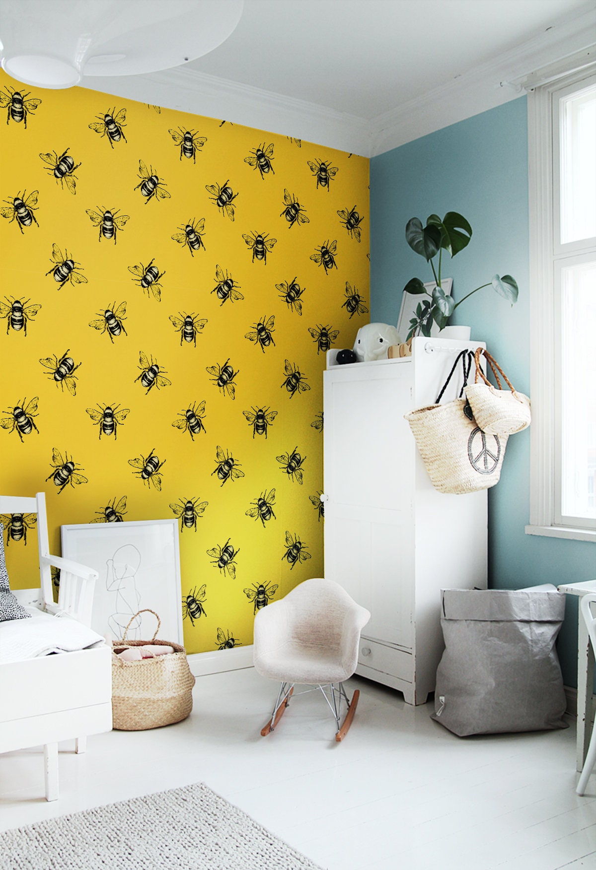 Bees Wallpaper Peel and Stick Wallpaper Yellow Black - Etsy Bees Wallpaper Peel and Stick Wallpaper Yellow Black - Etsy