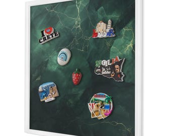 Green Depth Kitchen Board For Magnets, Dark Green Souvenir Magnet Display, Abstract Modern Wall Decor, Abstraction Pattern