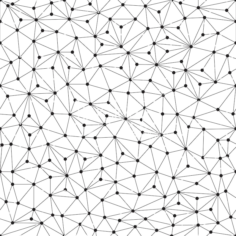 Polygonal lines and circles removable wallpaper black and white wall mural wall art #390