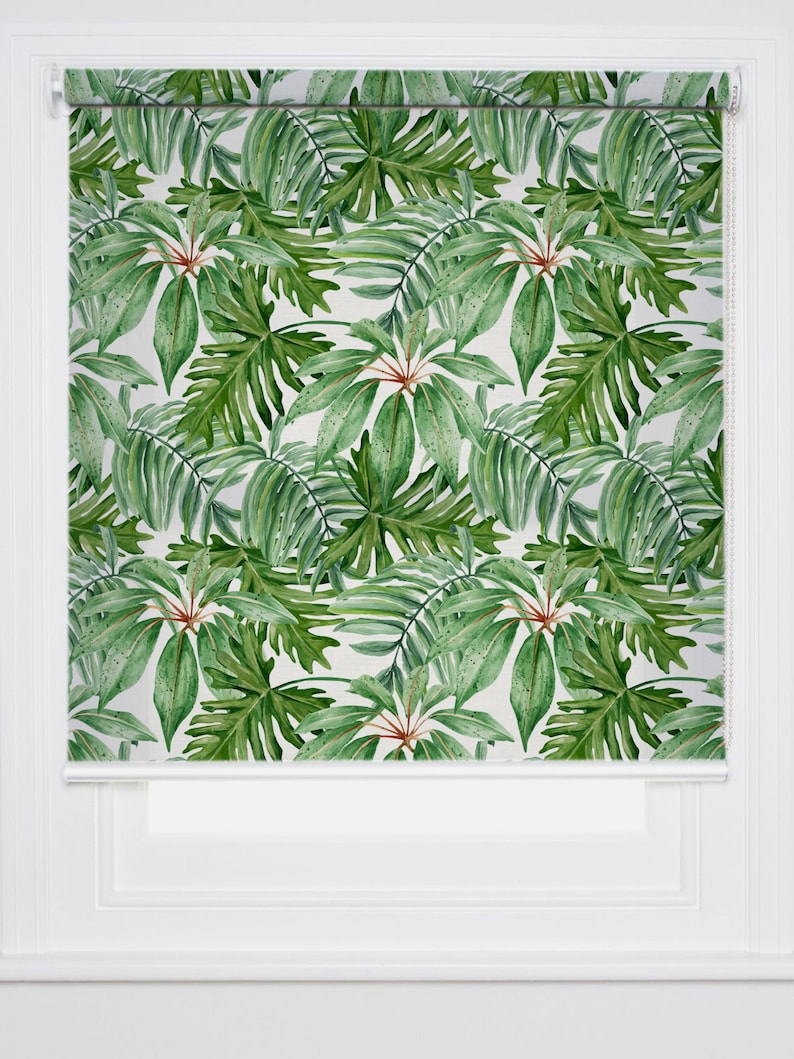 Jungle Leaves Roller Shades Window and Solar Custom Blinds Etsy UK