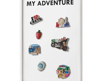 My Adventure Travel Magnet Board, White Office Organizer Board, Minimalist Modern Wall Decor, Texts Pattern